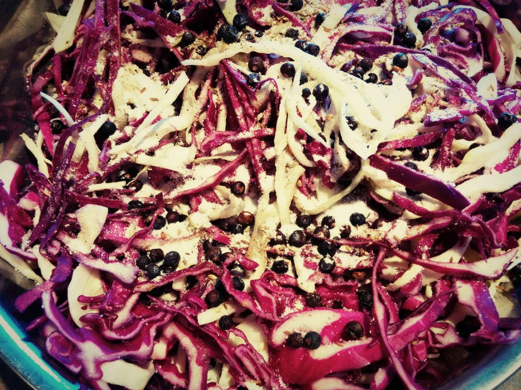 Mélange choux épices et sel